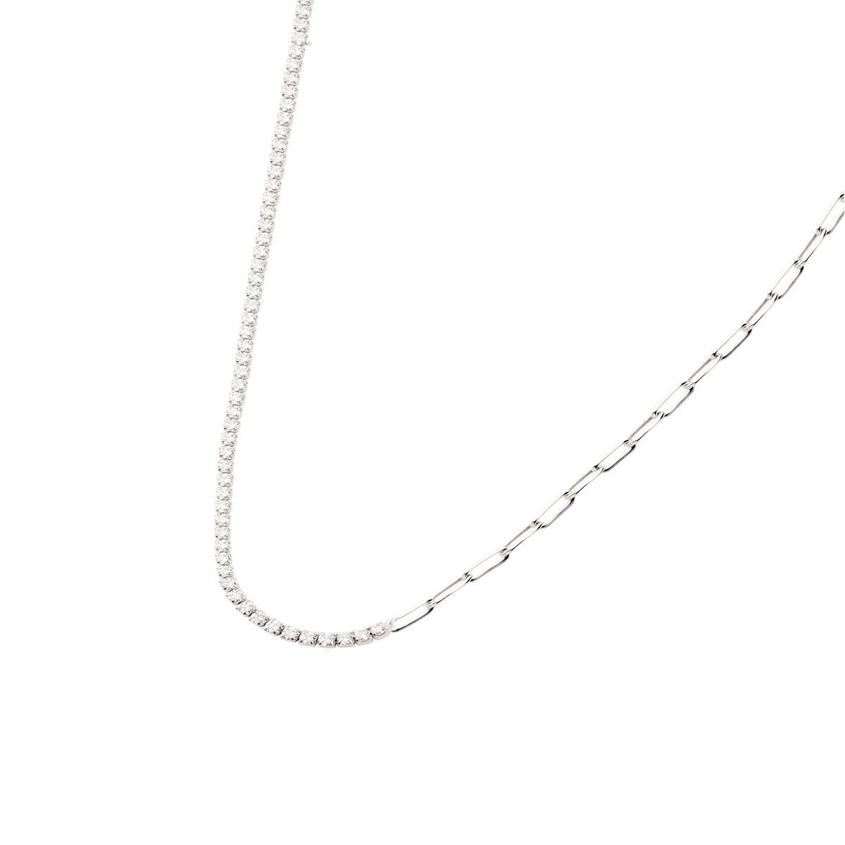 JB JOYAS BARON - Collar de Plata Esterlina 925 Eslabones Circon