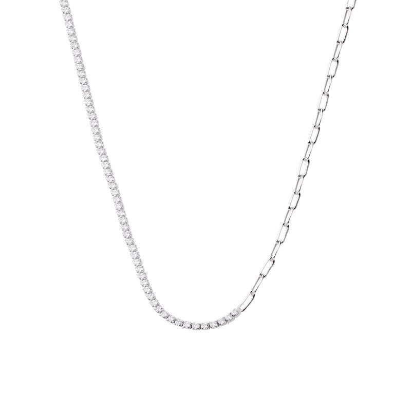 JB JOYAS BARON - Collar de Plata Esterlina 925 Eslabones Circon