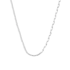 JB JOYAS BARON - Collar de Plata Esterlina 925 Eslabones Circon