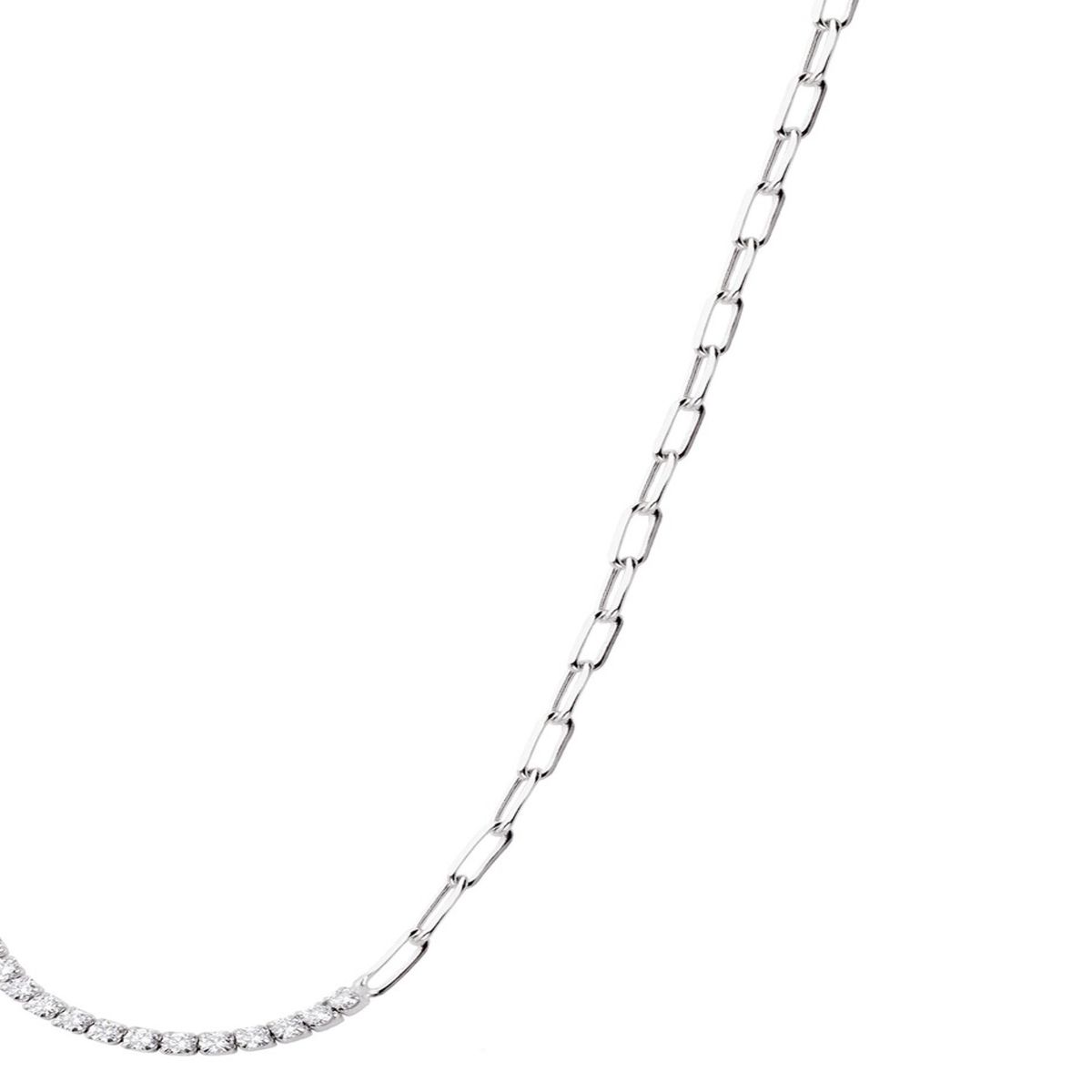 JB JOYAS BARON - Collar de Plata Esterlina 925 Eslabones Circon