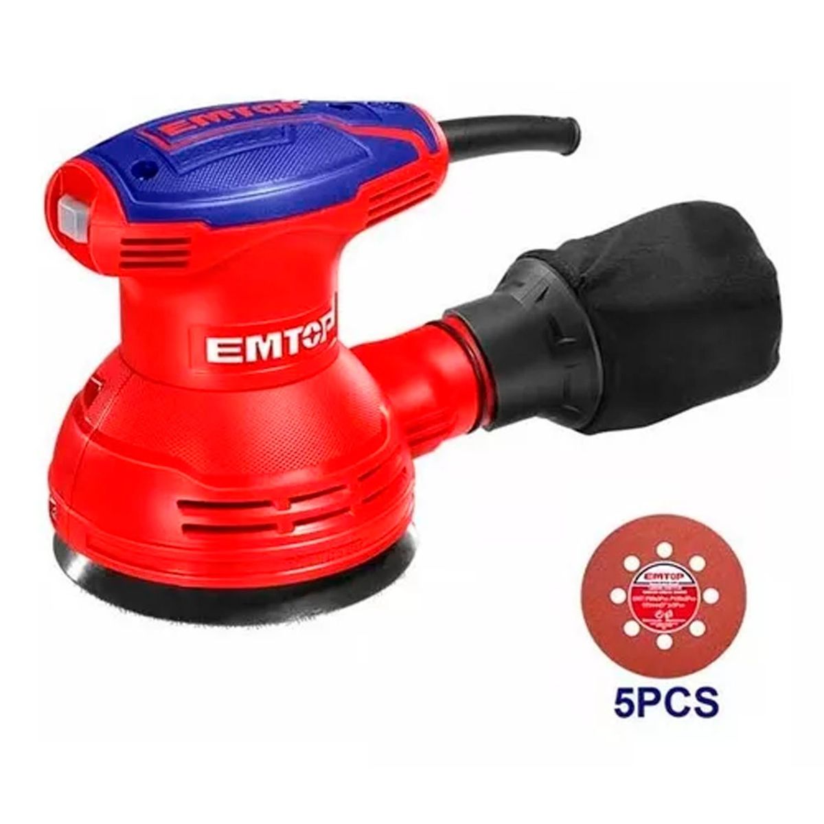 GENERICO - Lijadora Roto Orbital 320w 125mm + 5 Lijas Emtop Efsr23201