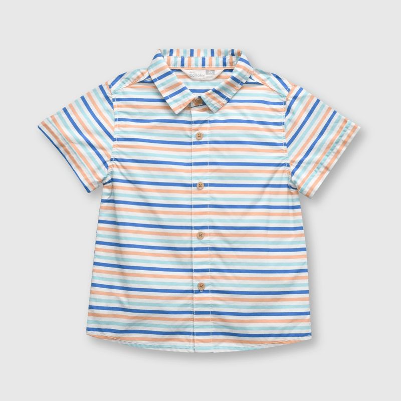 COLLOKY - Camisa de bebé niño listada off white (3 a 36 meses) 3-6 meses_.