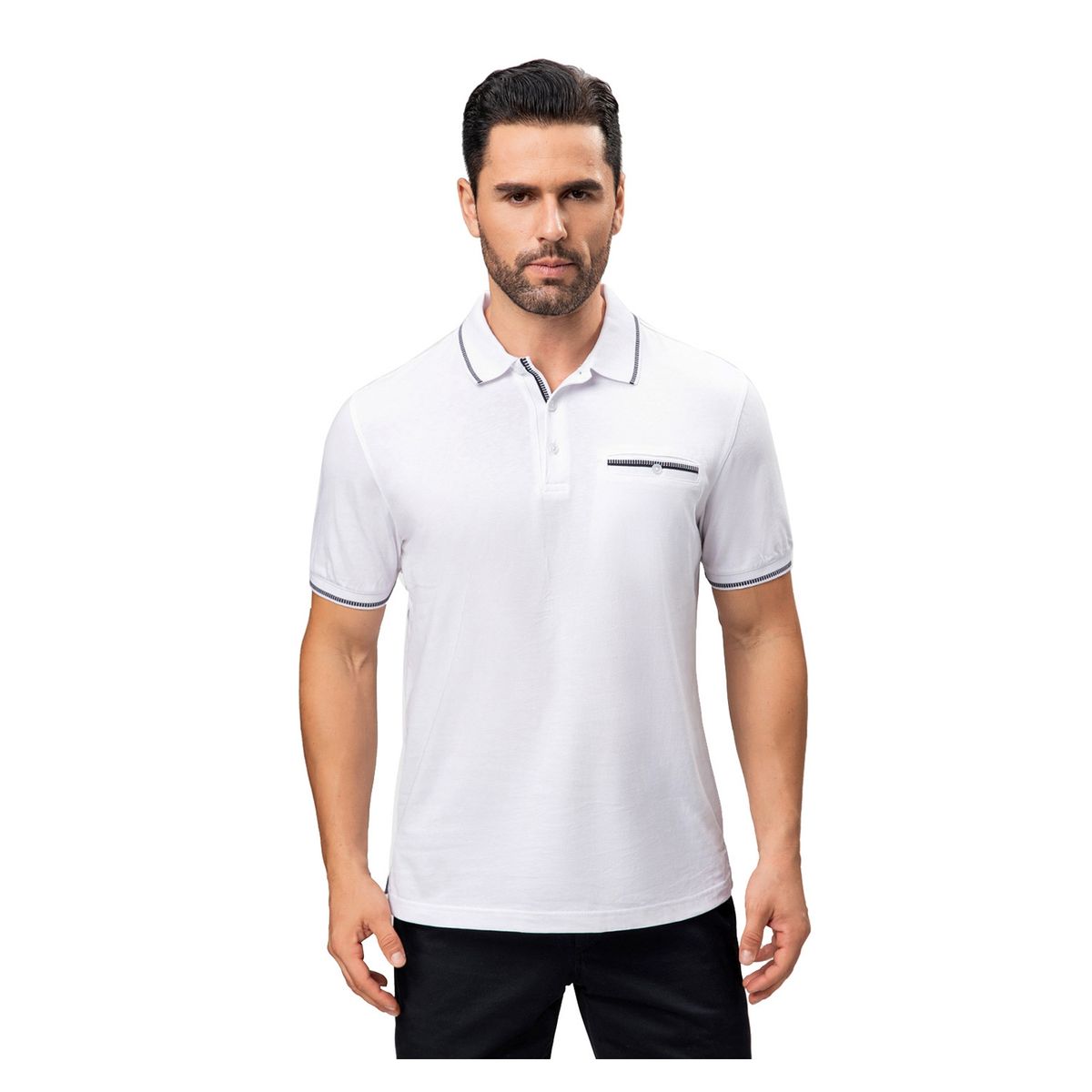 FASHION'S PARK - Polera Hombre Jersey Blanco Fashion's Park