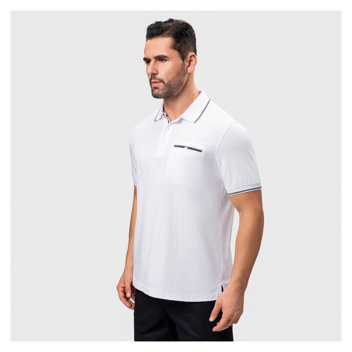 FASHION'S PARK - Polera Hombre Jersey Blanco Fashion's Park
