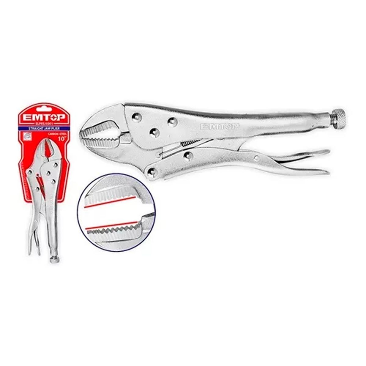 GENERICO - Alicate Caiman Presion Boca Recta 10 PuLG Emtop Elprsj1001