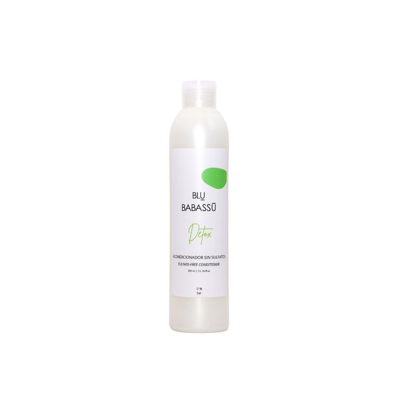 BLU BABASSU - Acondicionador  Detox sin Sulfatos  cuero cabelludo sensible pelo graso  395ml.