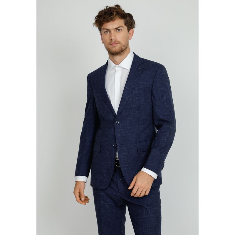 TRIAL - Traje hombre Formal Slim Fit Travel Lana Azulino