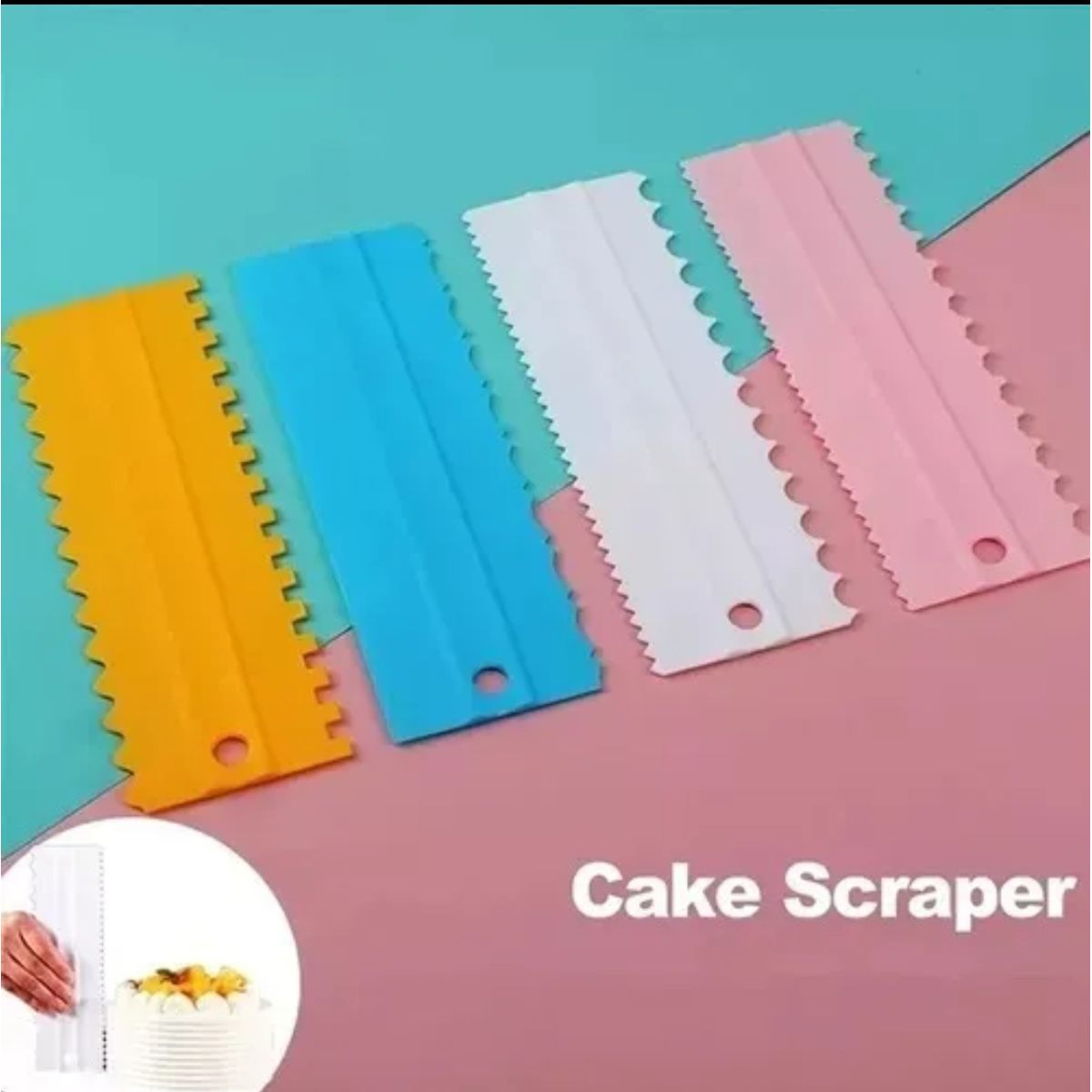 GENERICO - Set 4 Scrapers / Raspadores Plástico Diseños Repostería