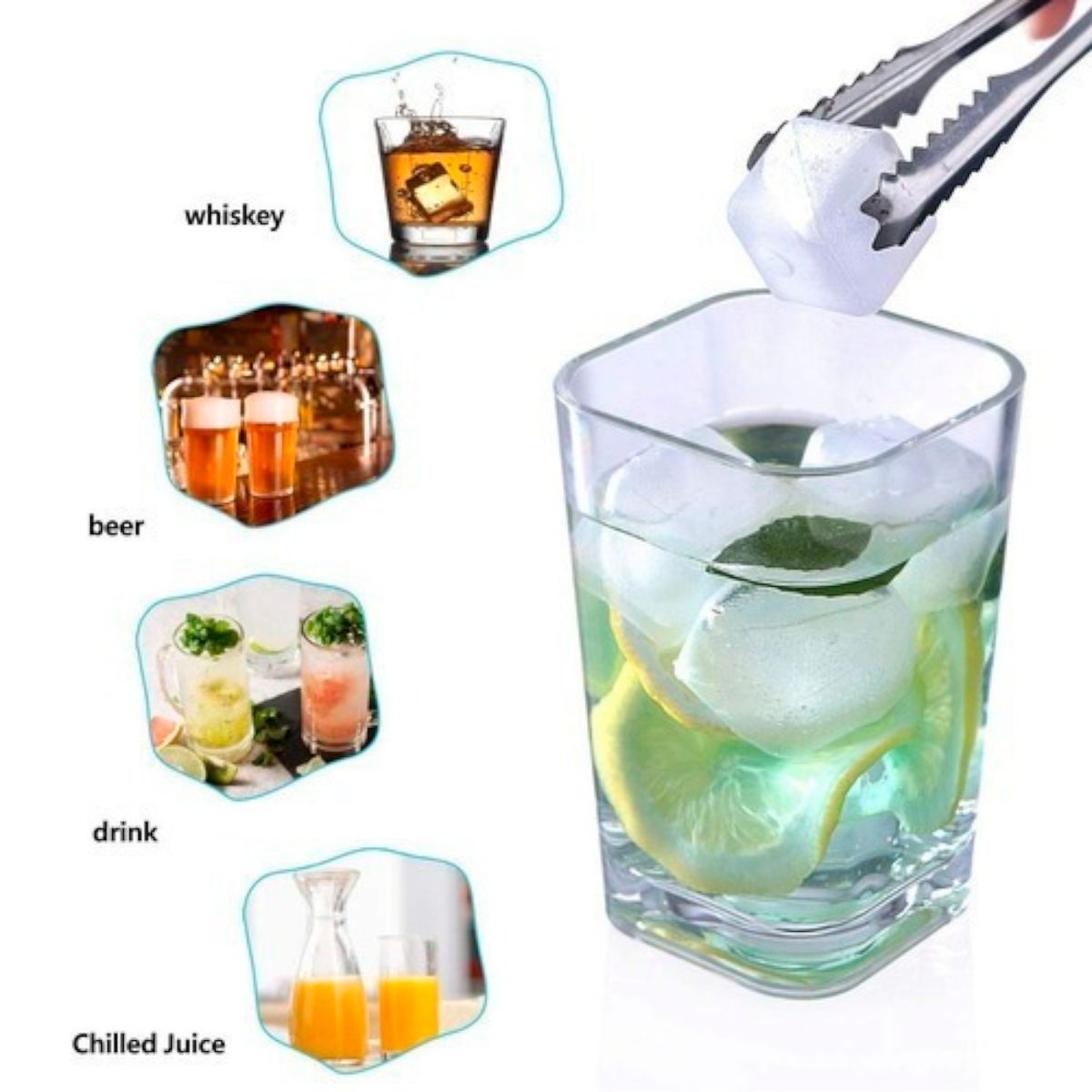 GENERICO - Cubos De Hielo Artificial Reutilizables Silicona 20 Unidades