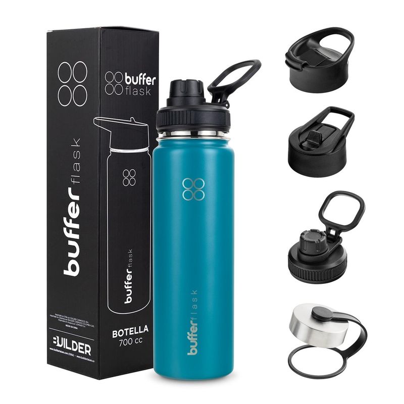 BUFFER FLASK - Termo Botella Agua Termica Acero Inoxidable+Tapas - Agua