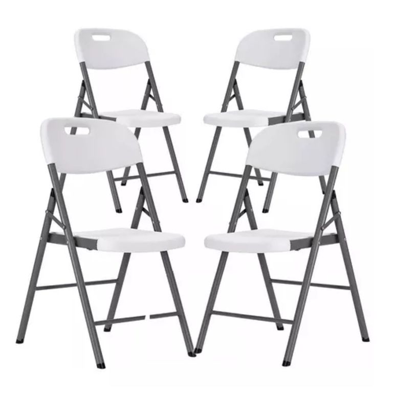 Set x4 Sillas Plegables De Plastico Para Fiestas Y Eventos