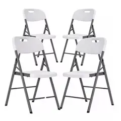 LUMAX - Set x4 Sillas Plegables De Plastico Para Fiestas Y Eventos