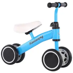 GENERICO - Bicicleta Mini Celeste de Equilibrio sin Pedales 4 Ruedas