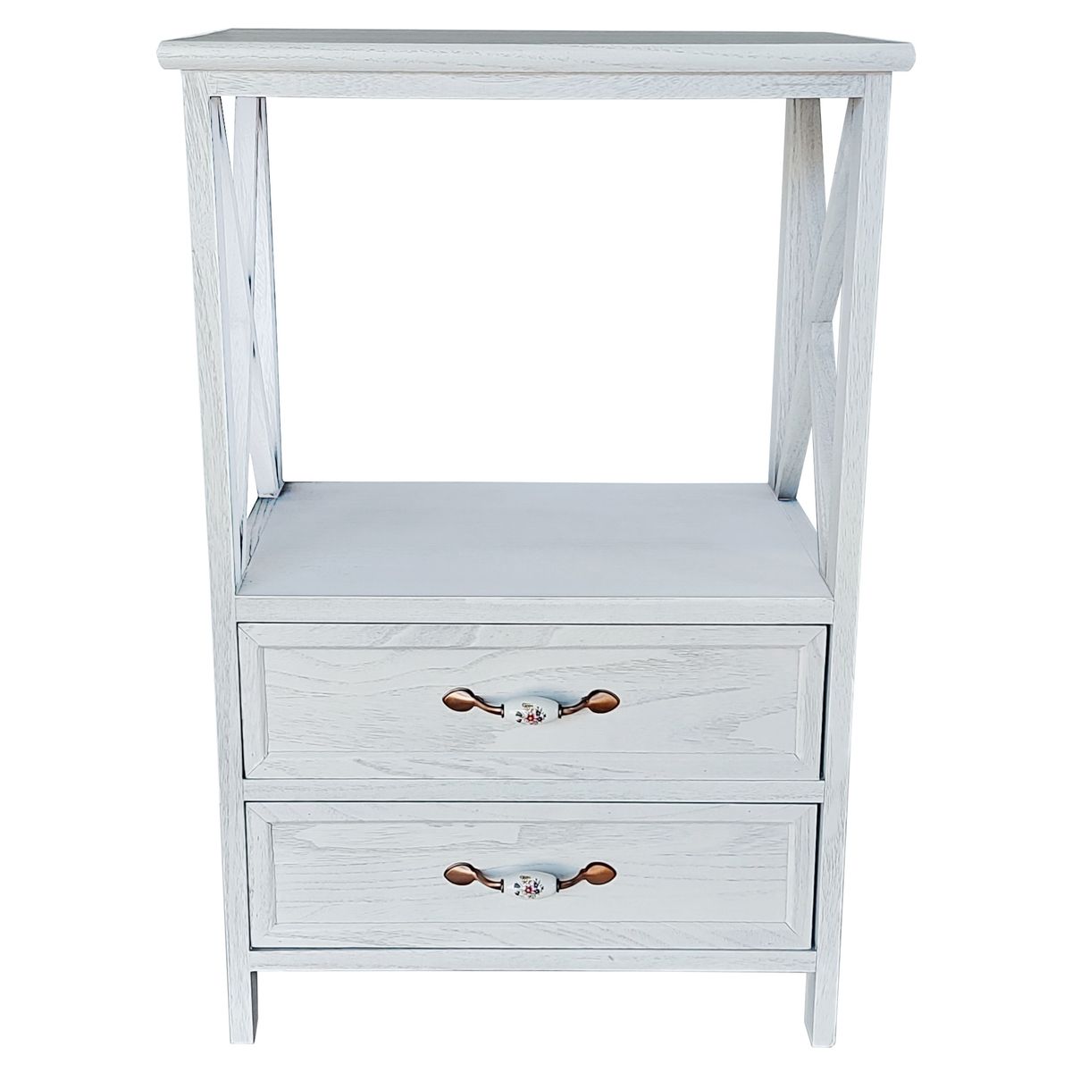 LOVEN - Velador Peer Dos Cajones Gris