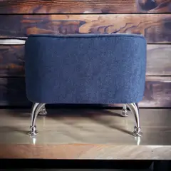 MANUFACTURAS P&M - POUF OVALADO AZUL REY 50x40x42