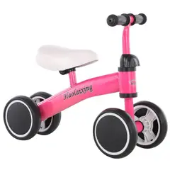 GENERICO - Bicicleta Mini Rosa de Equilibrio sin Pedales 4 Ruedas