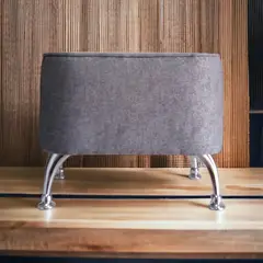 MANUFACTURAS P&M - POUF OVALADO GRAFITO 50x40x42