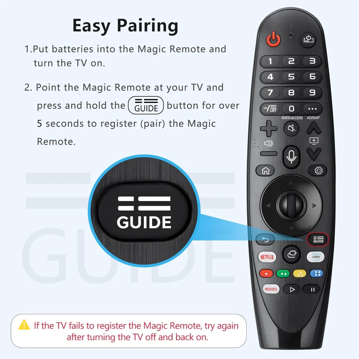 KUANGYE - Control Remoto Magic Para LG Modelo Mr20ga