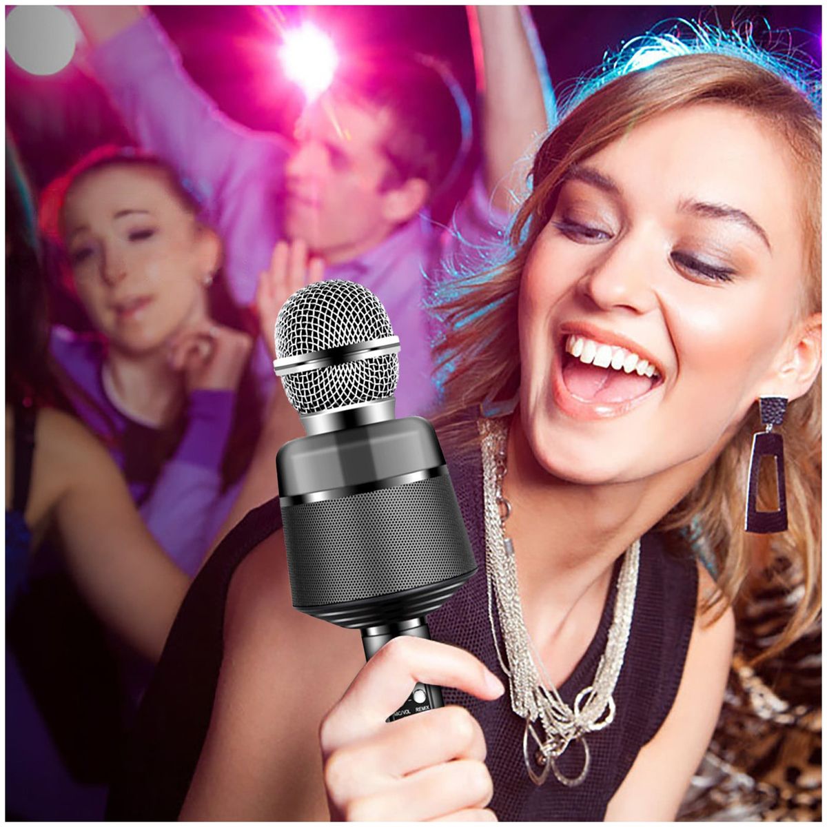 KUANGYE - Micrófono Inalámbrico Bluetooth Karaoke Led Ultravoice