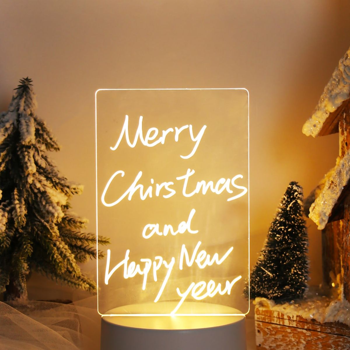 VATYERTY - 1 pieza creativo Tablero tres color Lámpara de noche LED USB Tablero