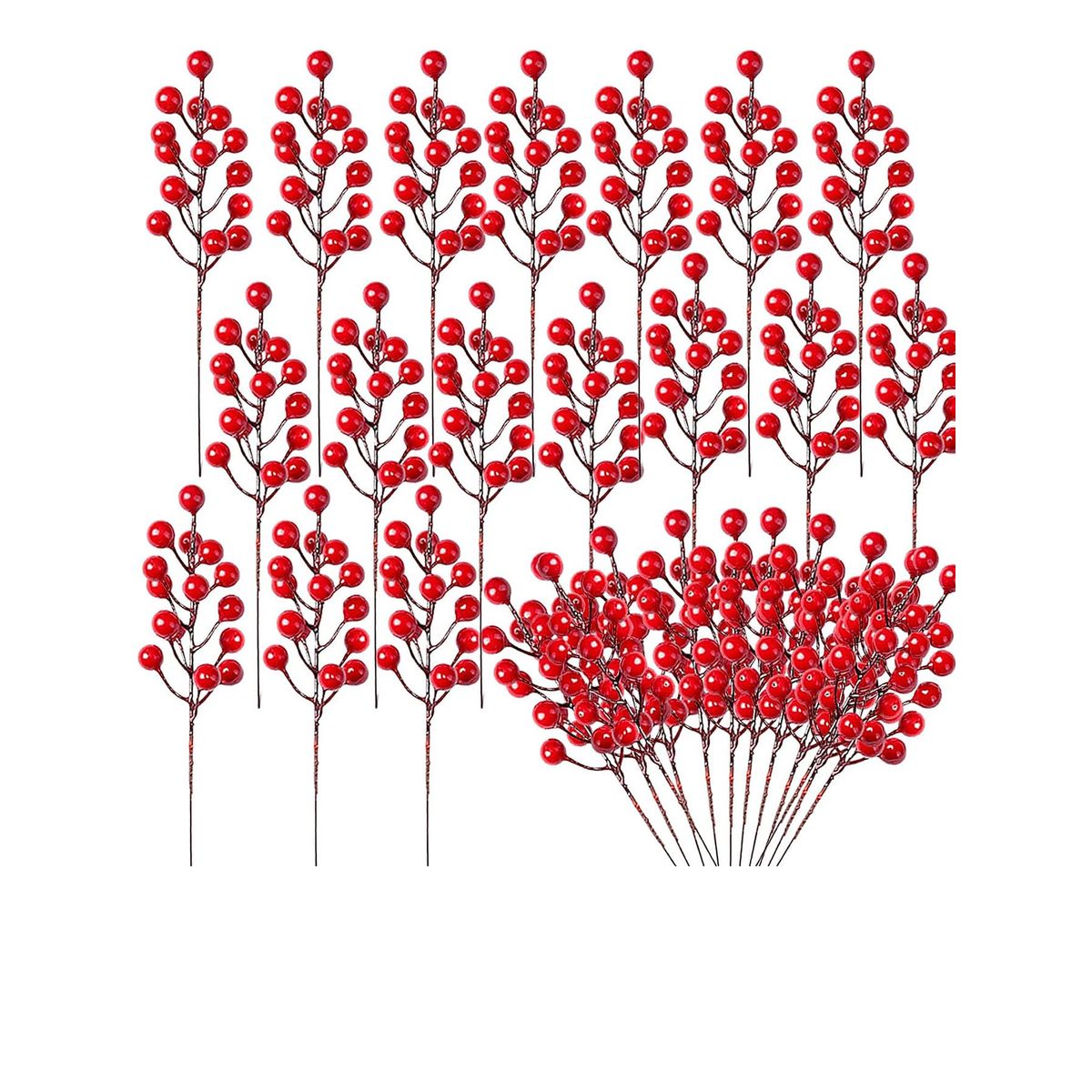 VATYERTY - 20 pcs Tallos Artificiales De Bayas Rojas Para Decoración Navideñ