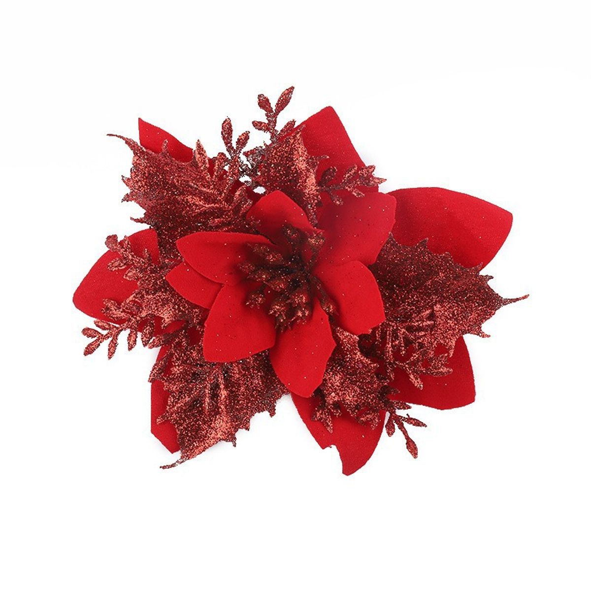 VATYERTY - 10 piezas Navidad Corona de aro de flores artificiales con Clip rojo