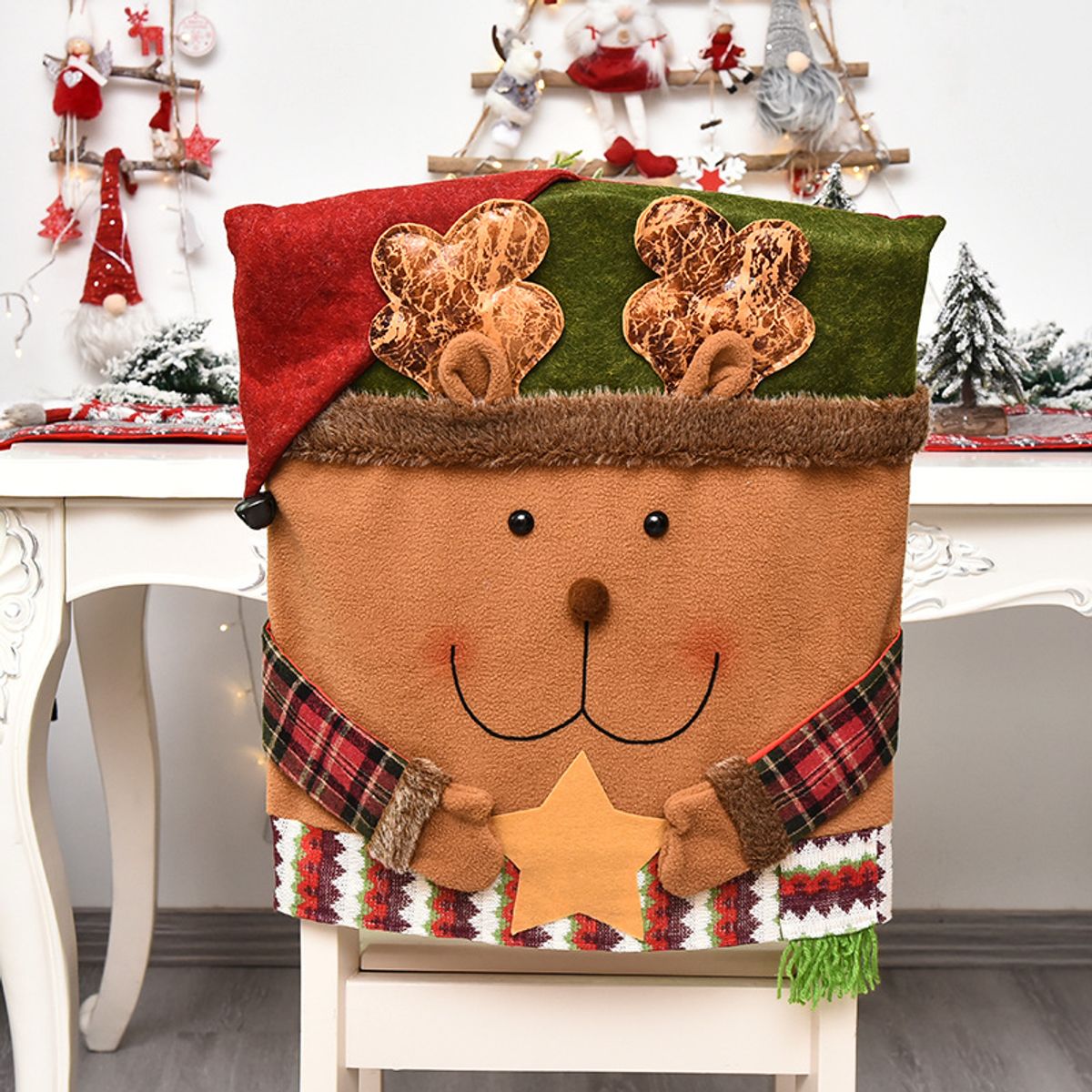 VATYERTY - 1 Uds Decoración Navideña Funda Para Silla De Comedor Santa Claus