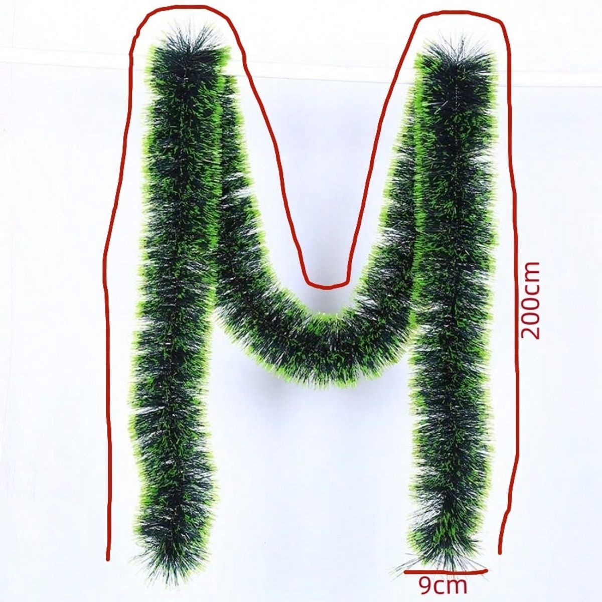 VATYERTY - 2m Tira De Fieltro De Lana Con Copos De Nieve De Navidad verde