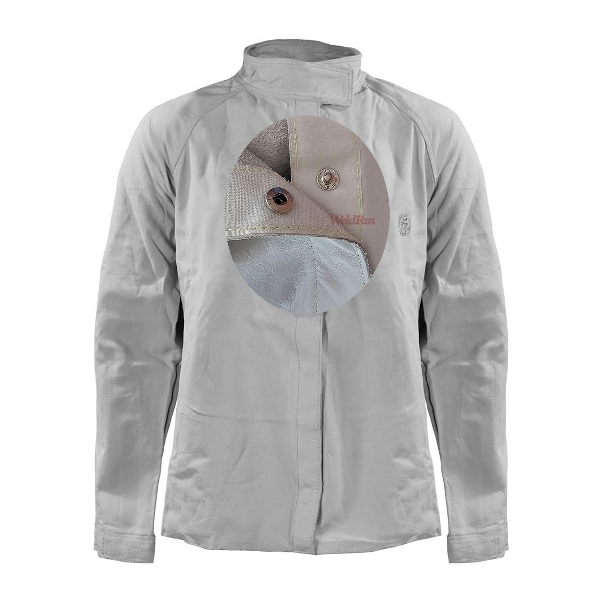 GENERICO - Chaqueta Cuero Soldador T- XL cabritilla -velcro Y Botón Metálico