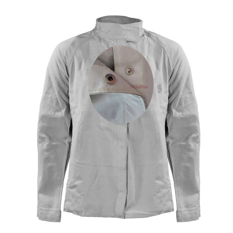 GENERICO - Chaqueta Cuero Soldador T- XL cabritilla -velcro Y Botón Metálico