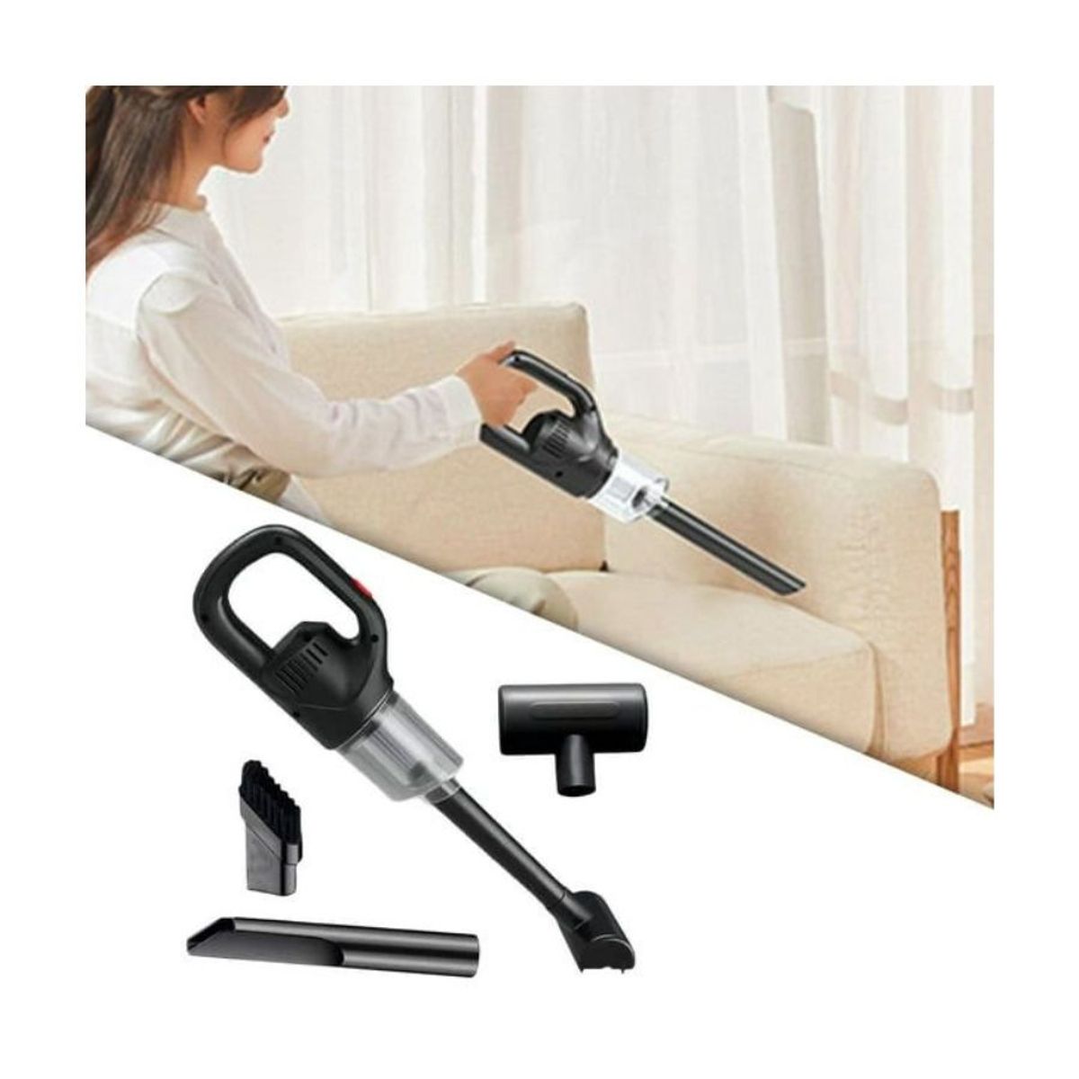 GENERICO - Aspiradora de Mano inalámbrica Auto Casa Portátil Potente