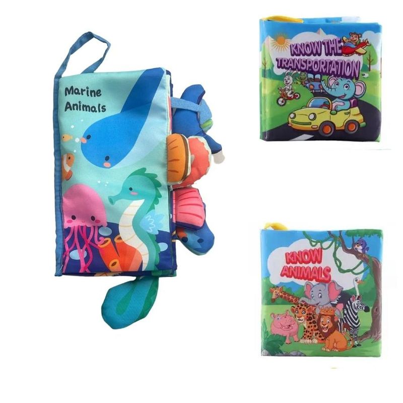KIVARA - Pack 3 Libro Sensorial Colas 3D Interactivo Cognitivo Tela