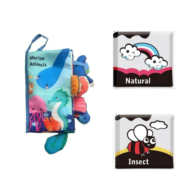 KIVARA - Pack 3 Libro Sensorial Colas 3D Interactivo Alto Contraste