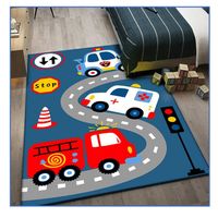 Alfombra Infantil Pista 80X120 Cm Tapete Dormitorio Sala