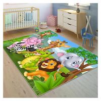 Alfombra Infantil Selva 80X120 Cm Tapete Dormitorio Sala