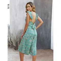 MOSS ROSE - Mono casual con estampado gráfico para mujer verde