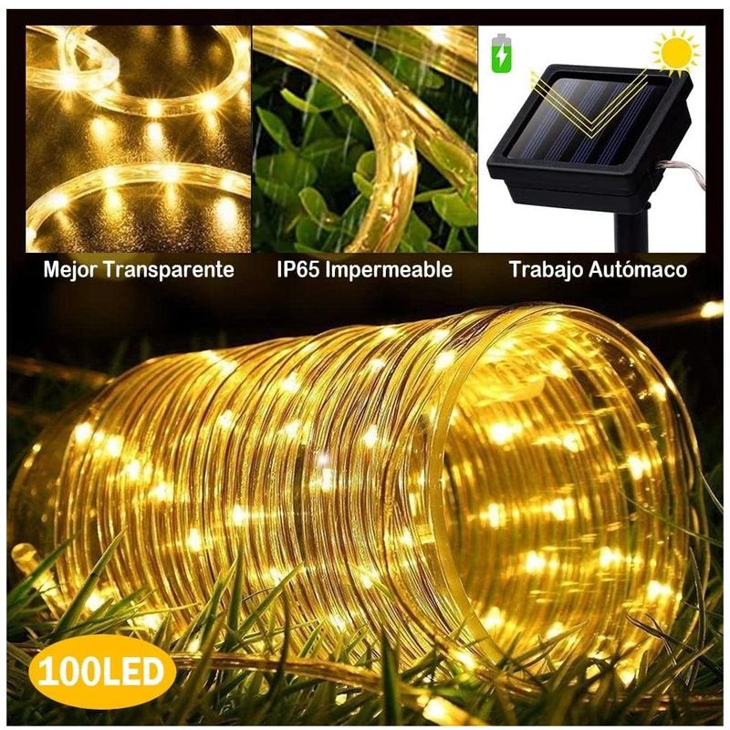 GENERICO - Manguera Tubo Led Solar Tubo Flexible 10 Metros CALIDAS
