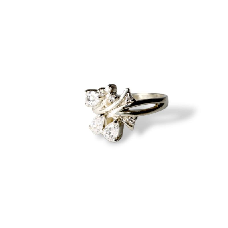 GENERICO - Anillo de Plata Tres Gotas Circón