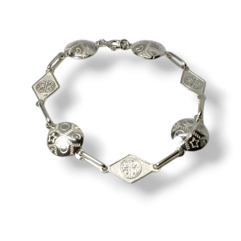 GENERICO - Pulsera de Plata Mapuche Kultrúm 19cm