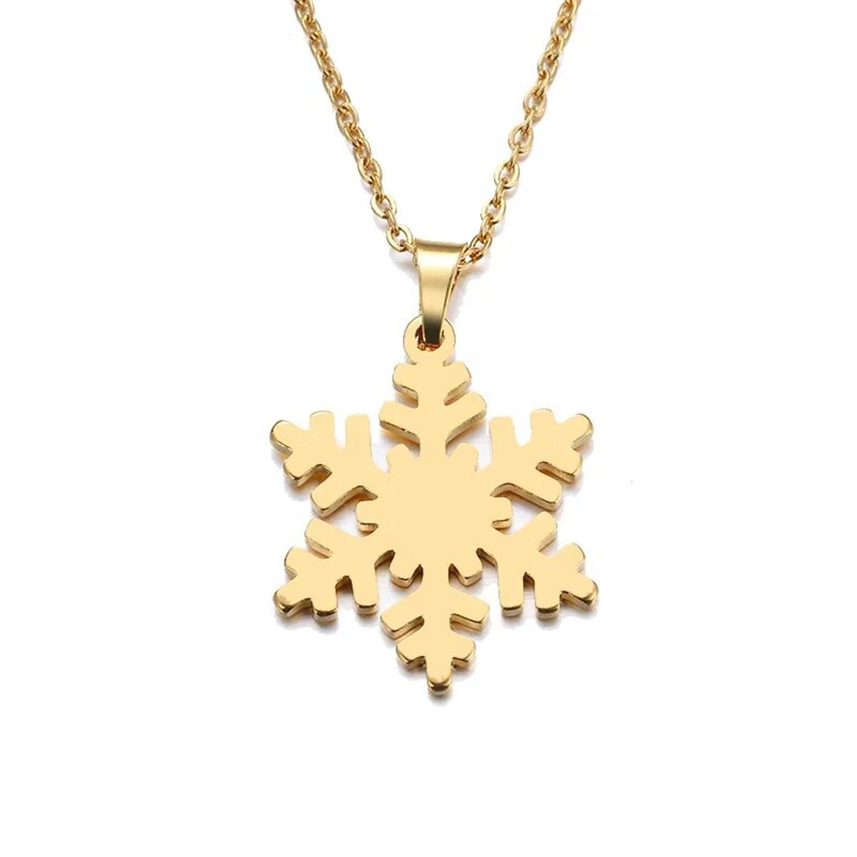 GENERICO - Collar Copo De Nieve Acero Inoxidable Colgante Unisex