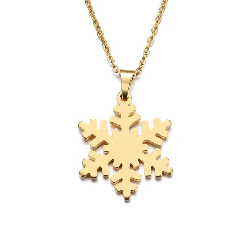 GENERICO - Collar Copo De Nieve Acero Inoxidable Colgante Unisex