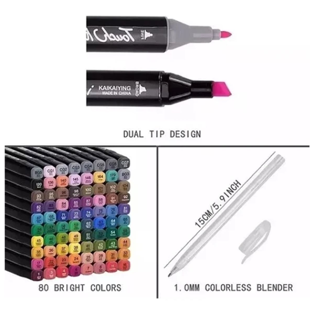 GENERICO - Rotuladores De Doble Punta 80 Colores Diversión Creatividad