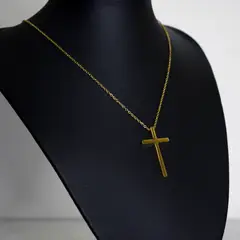 GENERICO - Collar Cruz Lisa Religión Acero Inoxidable Colgante Unisex