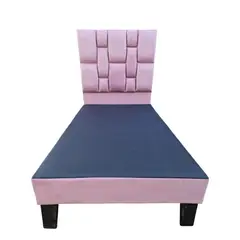 MUEBLES HVM - Base HVM Americana 1 Plazas + Respaldo Rolex Palo Rosa
