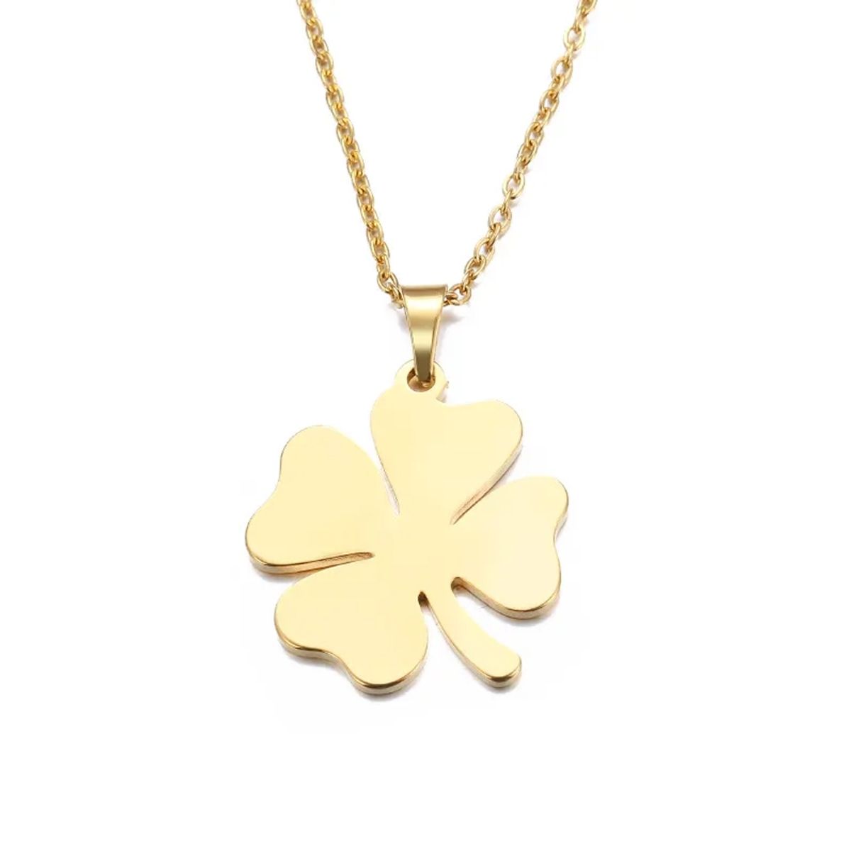 GENERICO - Collar Trébol De Suerte Acero Inoxidable Colgante Unisex