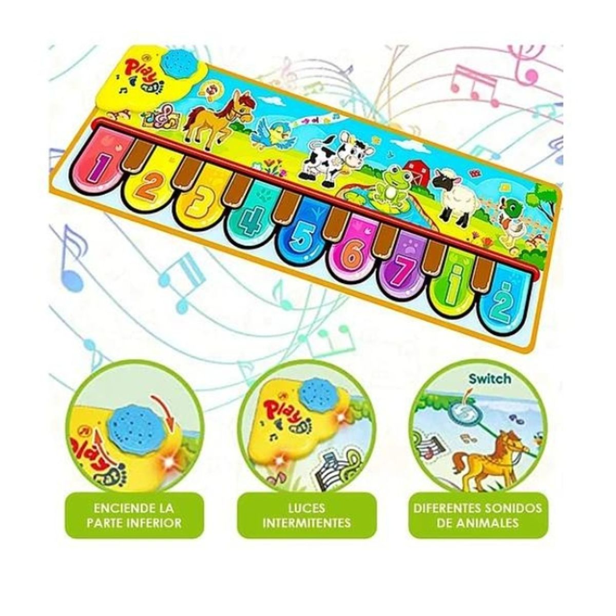 GENERICO - Alfombra Piano Touch Musical 108x35cm Juguete Musical
