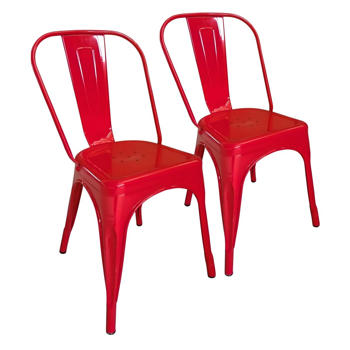 PROCHEF - Pack 2 Unidades Silla Tolix Rojo Brillante