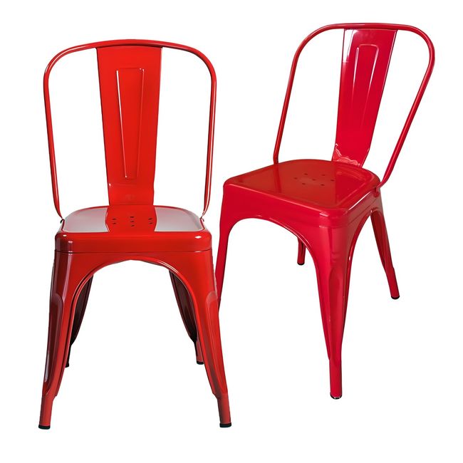 PROCHEF - Pack 2 Unidades Silla Tolix Rojo Brillante