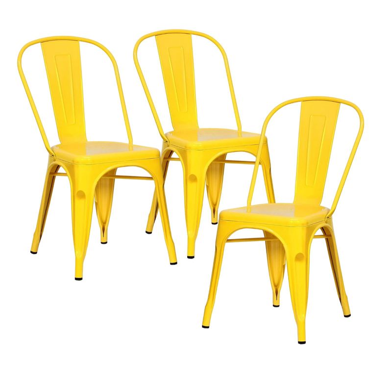 PROCHEF - Pack 3 Unidades Silla Tolix Amarillo Brillante