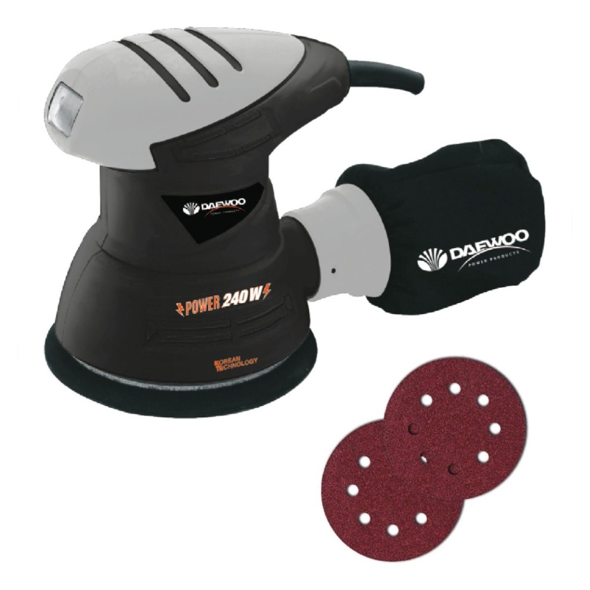 DAEWOO - Lijadora Roto Orbital Daewoo Daos230 240w 12000rpm + 5 Lijas
